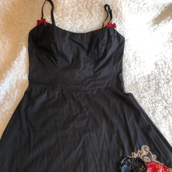 Lucky 13 Black Rockabilly Vintage style Dress - Picture 3 of 8
